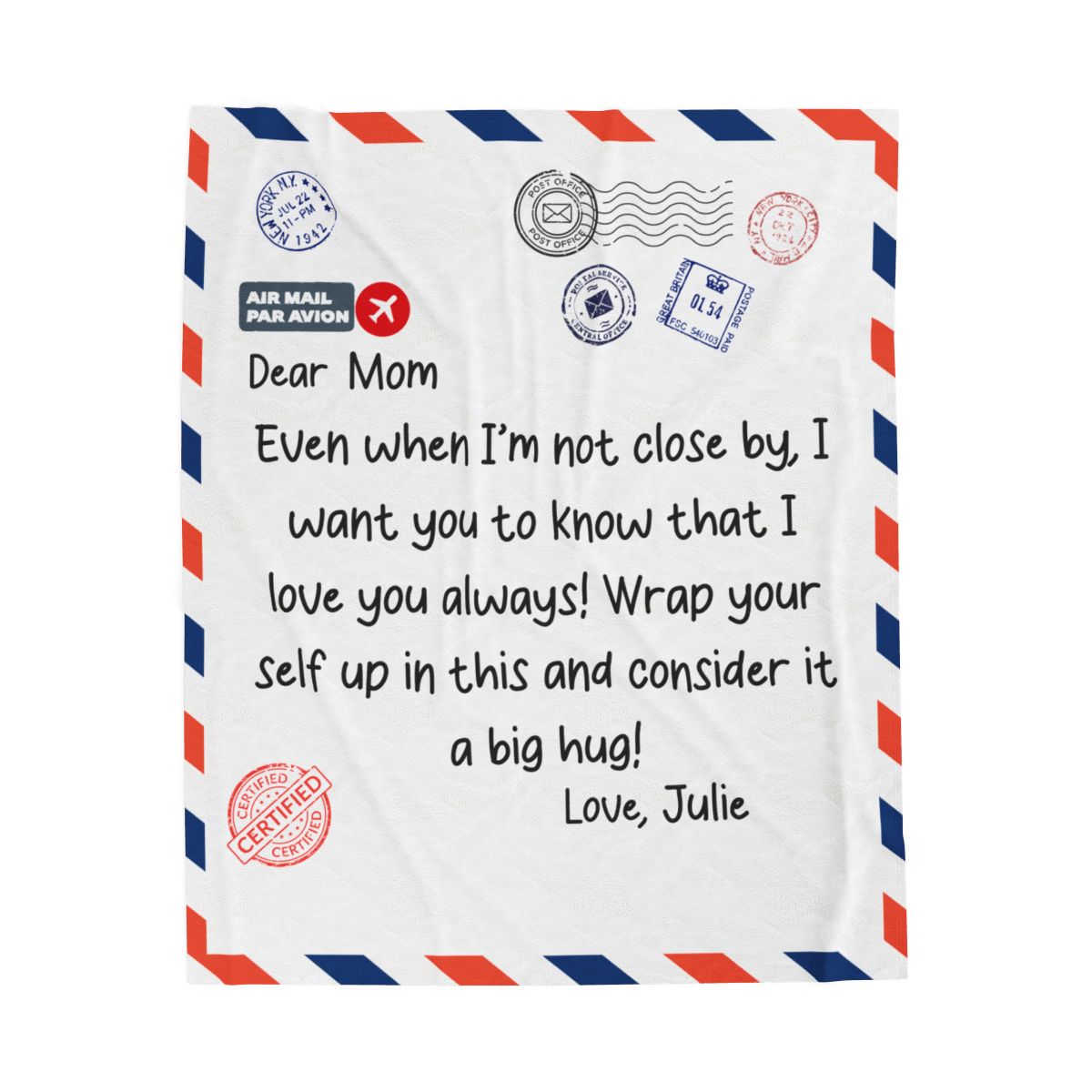 Personalized Velveteen Plush Blanket – A Hug from the Heart