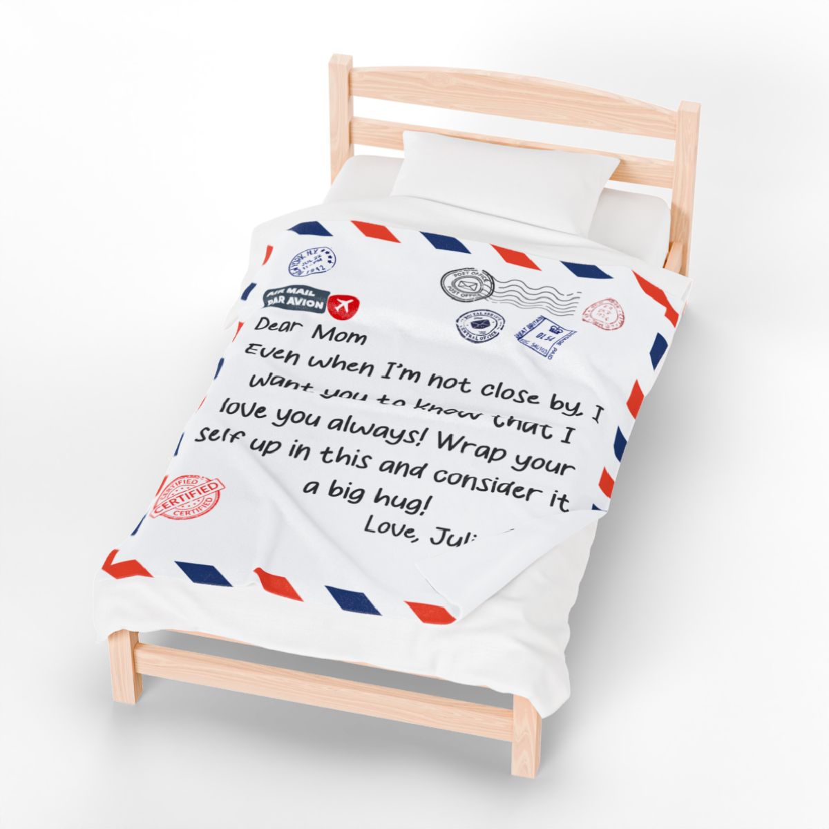 Personalized Velveteen Plush Blanket – A Hug from the Heart
