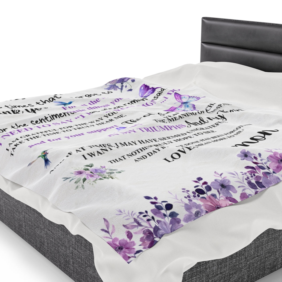 Personalized Mom Appreciation Velveteen Blanket – Soft, Cozy & Heartfelt Gift 2