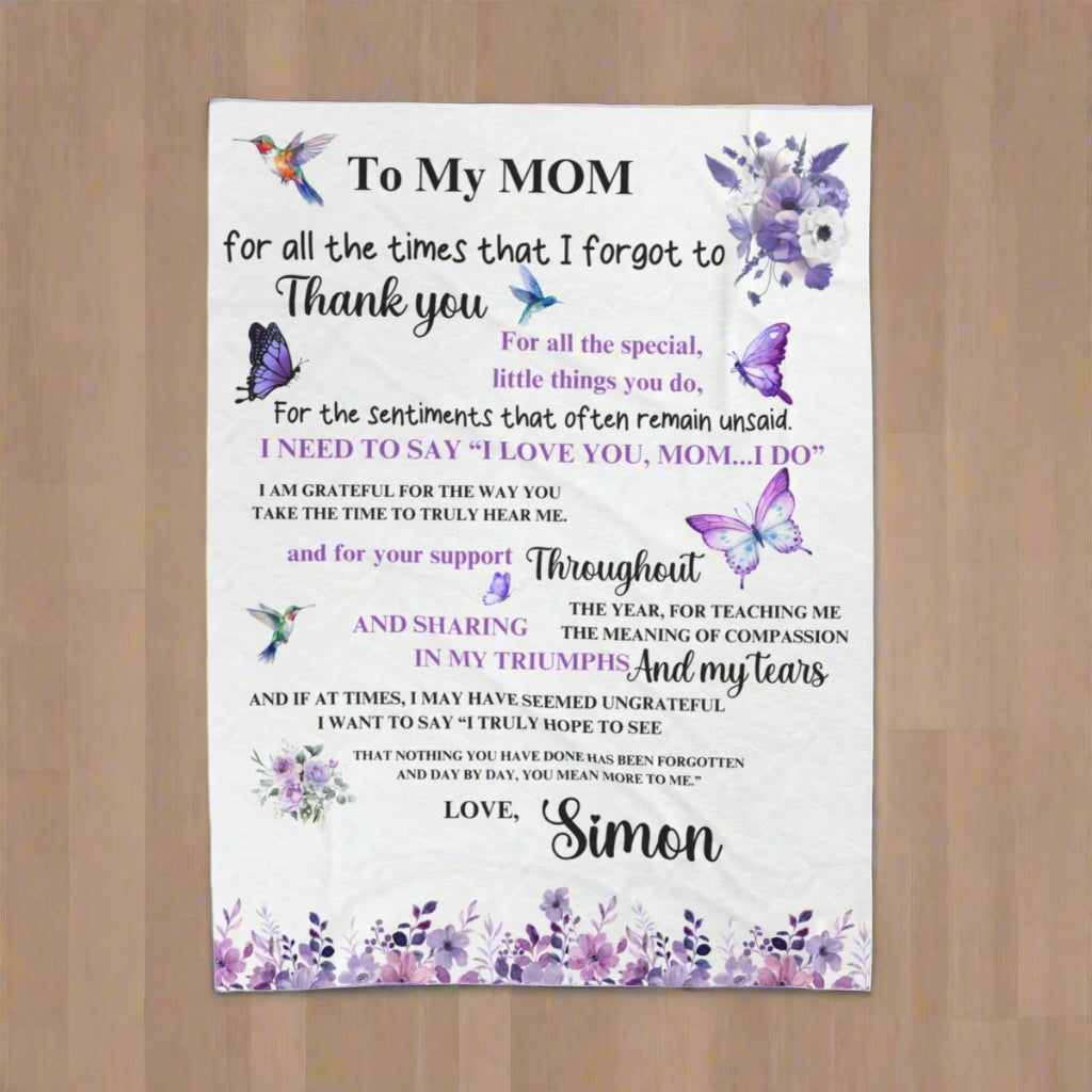 Personalized Mom Appreciation Velveteen Blanket – Soft, Cozy & Heartfelt Gift 2