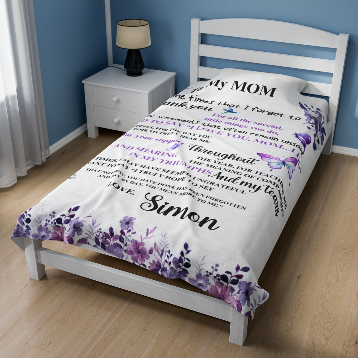 Personalized Mom Appreciation Velveteen Blanket – Soft, Cozy & Heartfelt Gift 2
