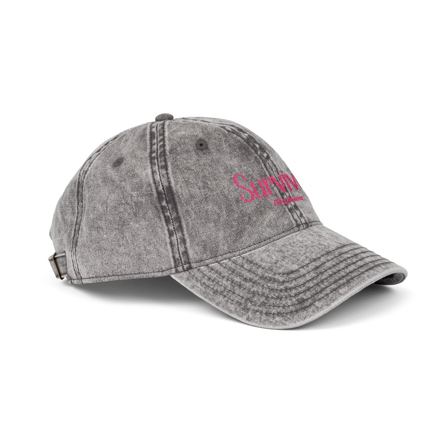 Vintage Survivor Embroidered Cap – Personalized Distressed Cotton Hat