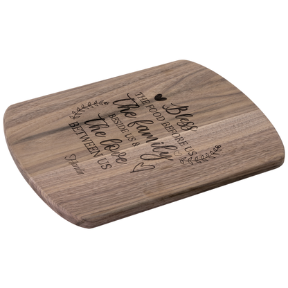 Bless The Food Before Us The Family Beside Us & The Love Between Us Hardwood Oval Cutting Board