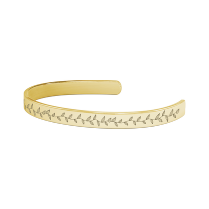 Leaf Adjustable Stainless Steel Cuff Bracelet – Elegant, Durable, and Hypoallergenic