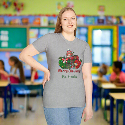 Persoanlized Merry Christmas Teacher T-Shirt!