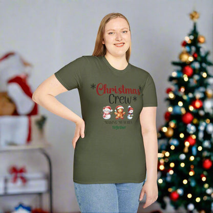 Christmas Crew Snowmen and Gingerbread Kid Unisex Soft-Style T-Shirt – Perfect Holiday Season Tee