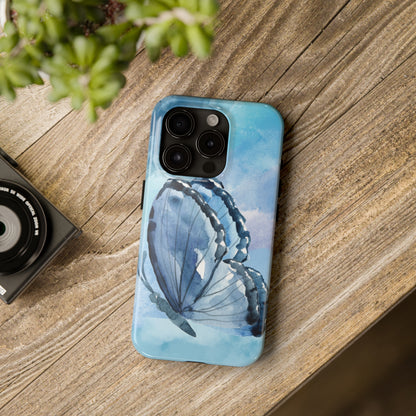 Blue Watercolor Butterfly Tough Phone Cases