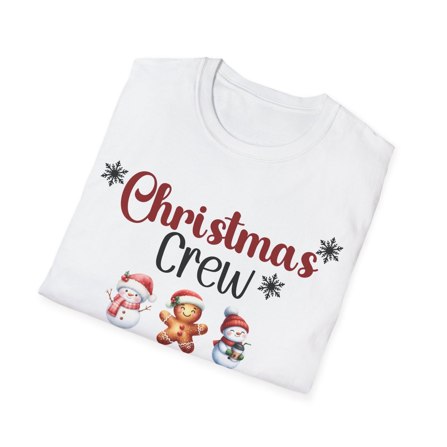 Christmas Crew Snowmen and Gingerbread Kid Unisex Soft-Style T-Shirt – Perfect Holiday Season Tee