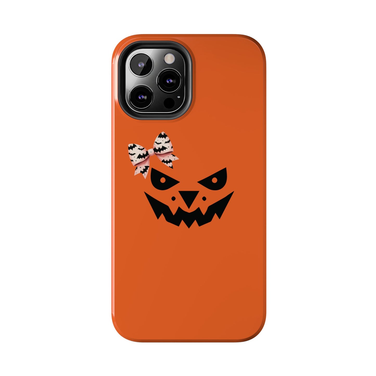 Pumpkin with Bat Bow Tough Phone Cases