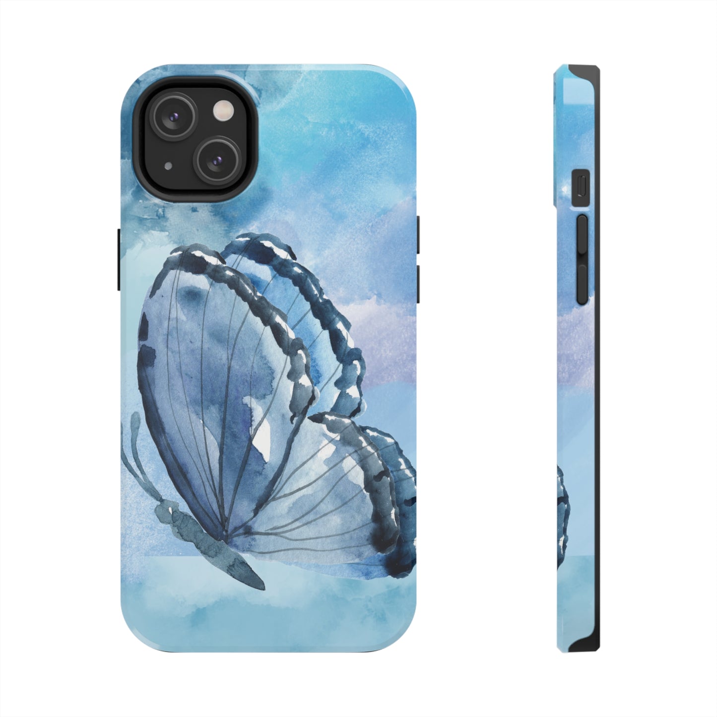 Blue Watercolor Butterfly Tough Phone Cases