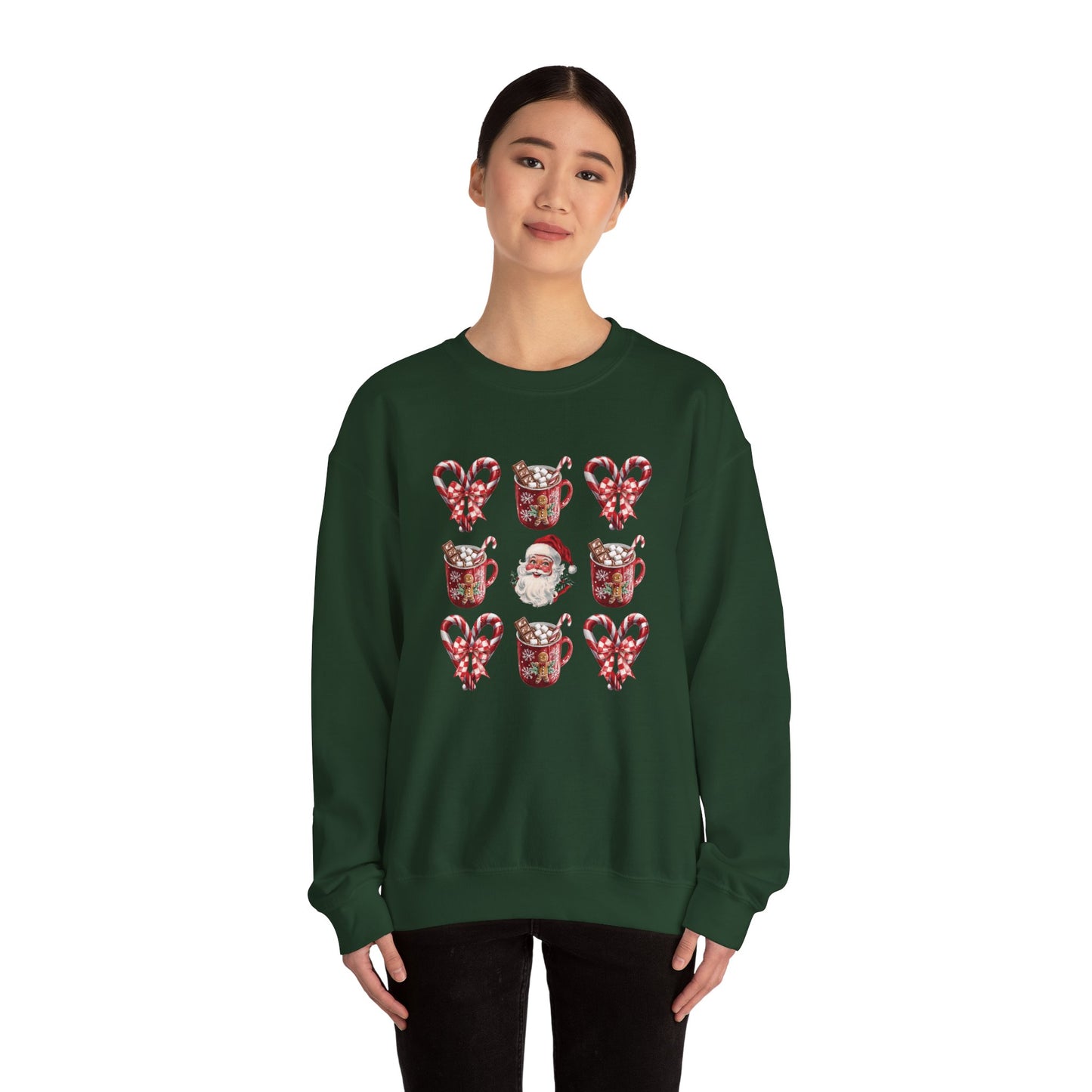 Festive Comfort Santa & Cocoa Holiday Sweatshirt Unisex Heavy Blend™ Crewneck Sweatshirt