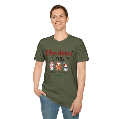 Christmas Crew Snowmen and Gingerbread Kid Unisex Soft-Style T-Shirt – Perfect Holiday Season Tee