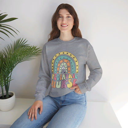 Pediatric Nurse Rainbow Unisex Heavy Blend™ Crewneck Sweatshirt