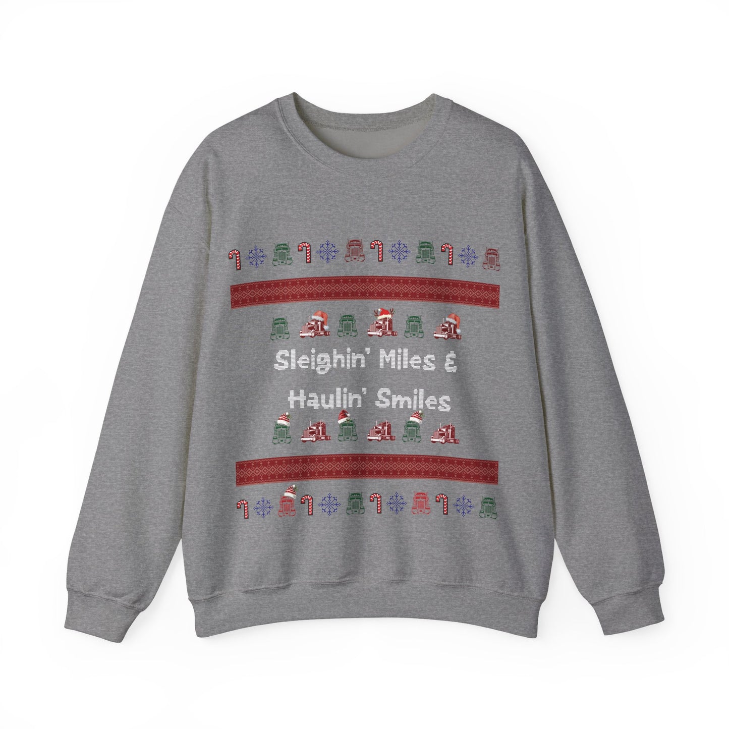 Sleighin' Miles Crewneck Sweatshirt, Christmas Sweatshirt, Holiday Apparel, Unisex Warm Sweater, Fun Winter Gift, Cozy Casual Wear