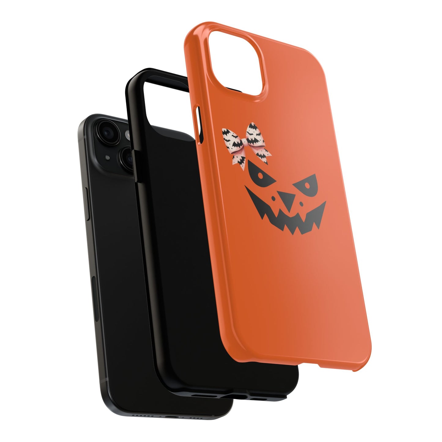 Pumpkin with Bat Bow Tough Phone Cases