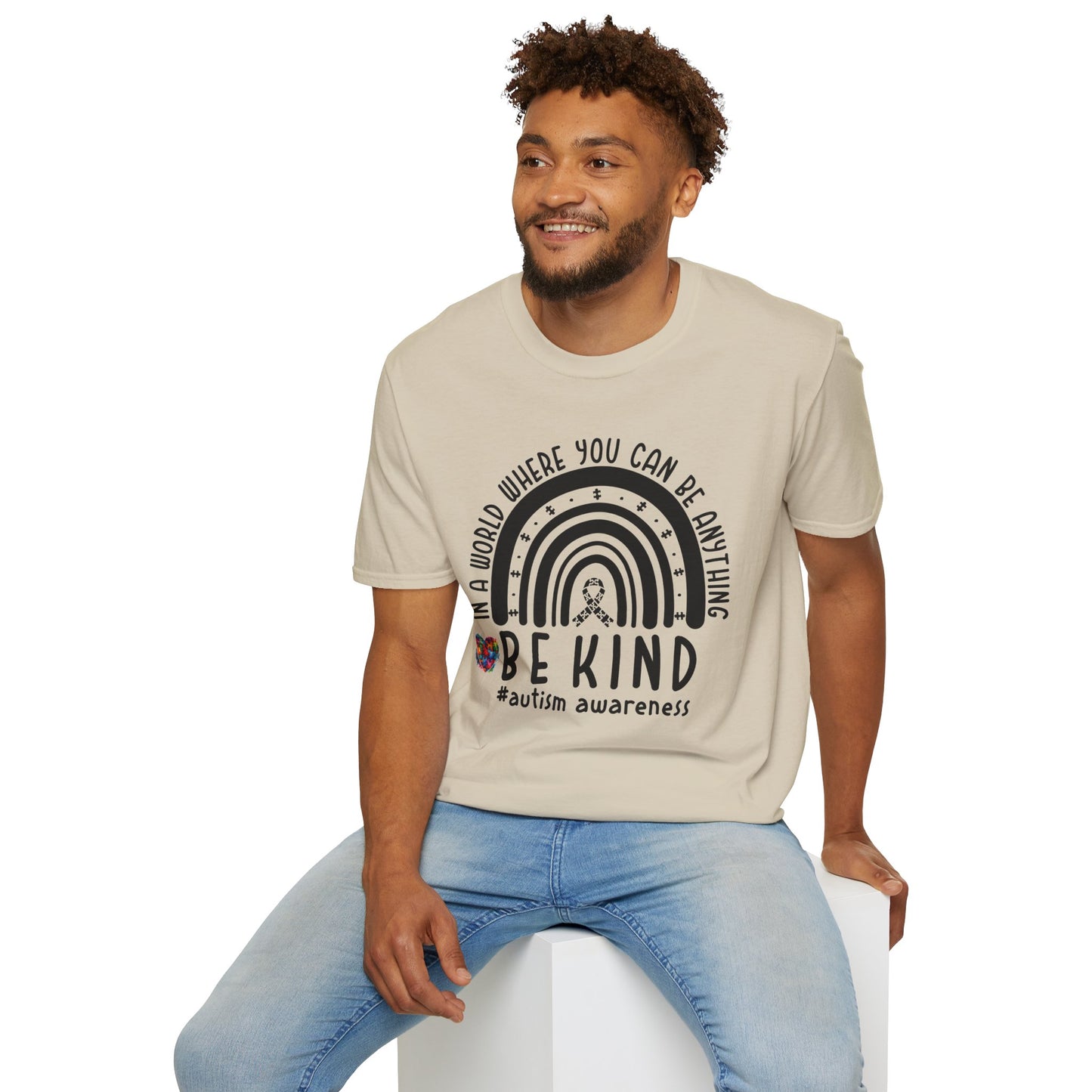 "In a World Where You Can Be Anything, Be Kind" | Autism Speaks Design Unisex Softstyle T-Shirt