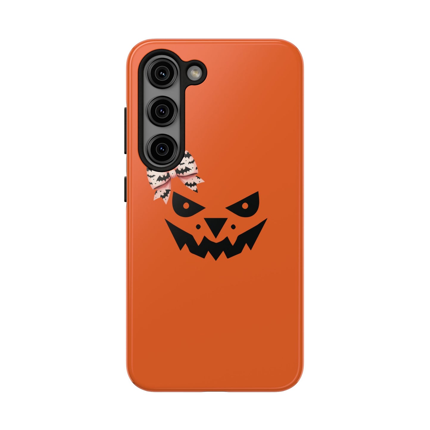 Pumpkin with Bat Bow Tough Phone Cases