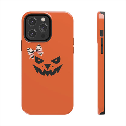 Pumpkin with Bat Bow Tough Phone Cases