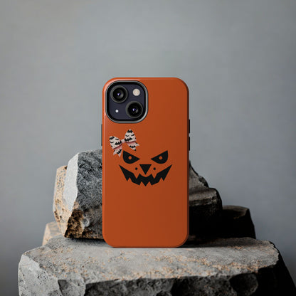 Pumpkin with Bat Bow Tough Phone Cases