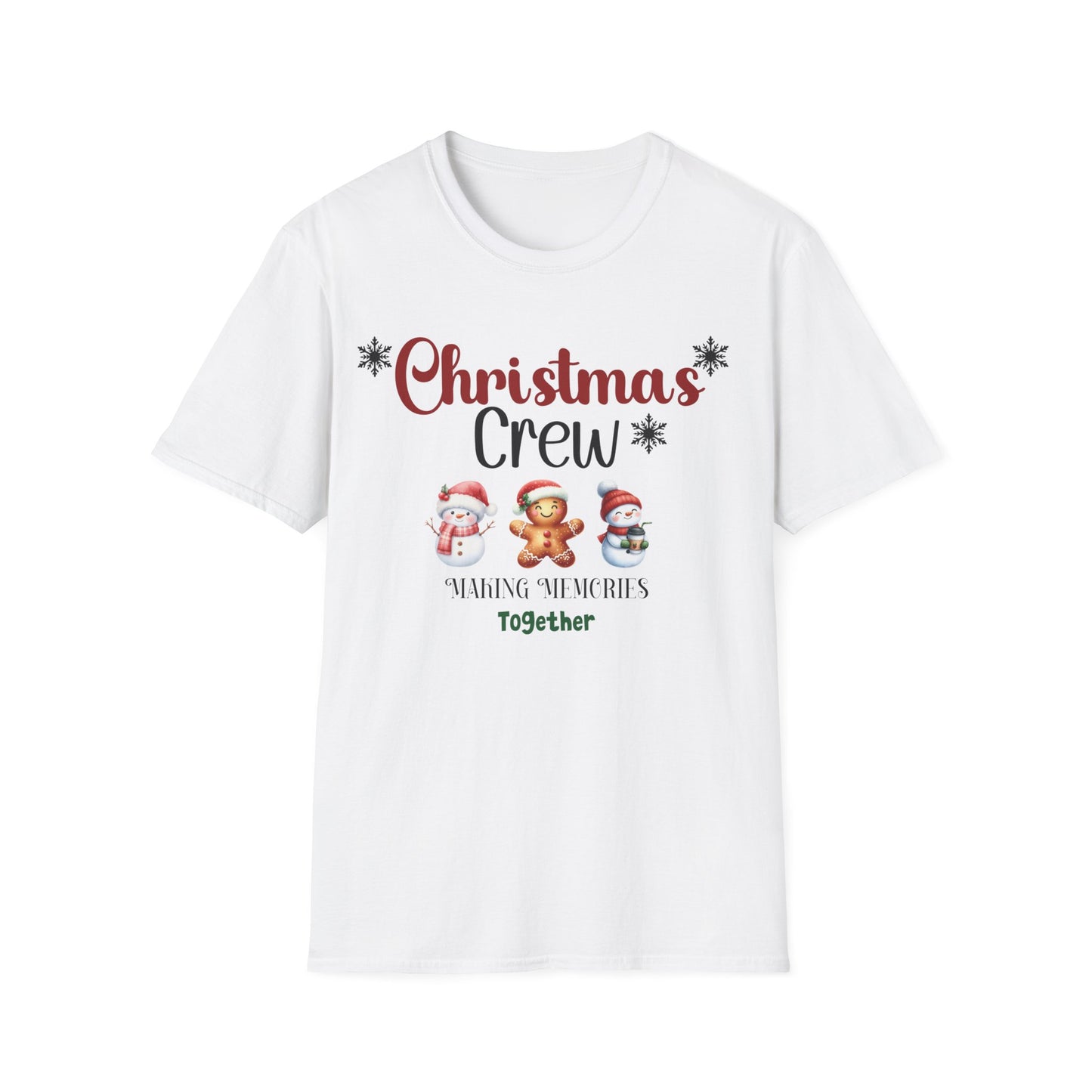 Christmas Crew Snowmen and Gingerbread Kid Unisex Soft-Style T-Shirt – Perfect Holiday Season Tee