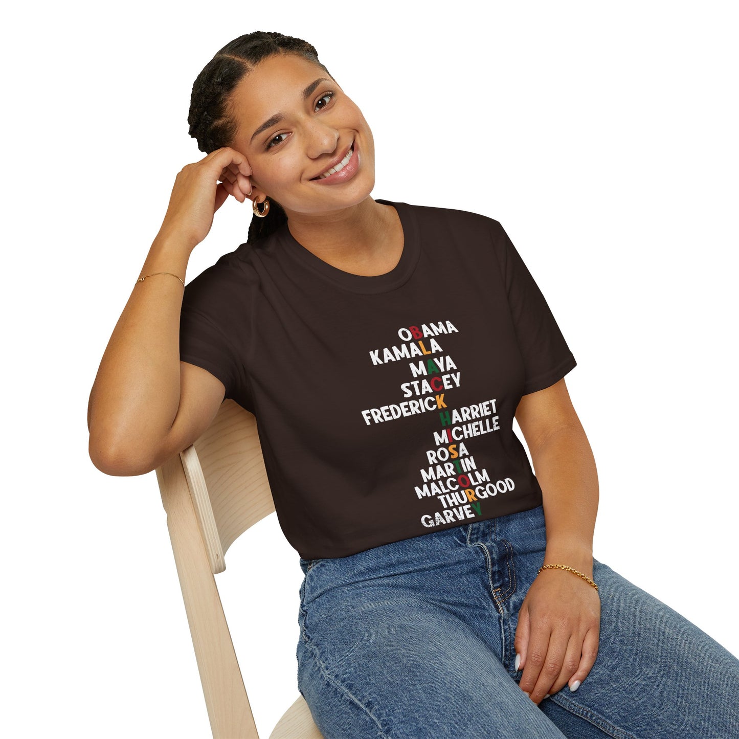 Black History T-Shirt – Celebrating Iconic African American Leaders Unisex Softstyle T-Shirt