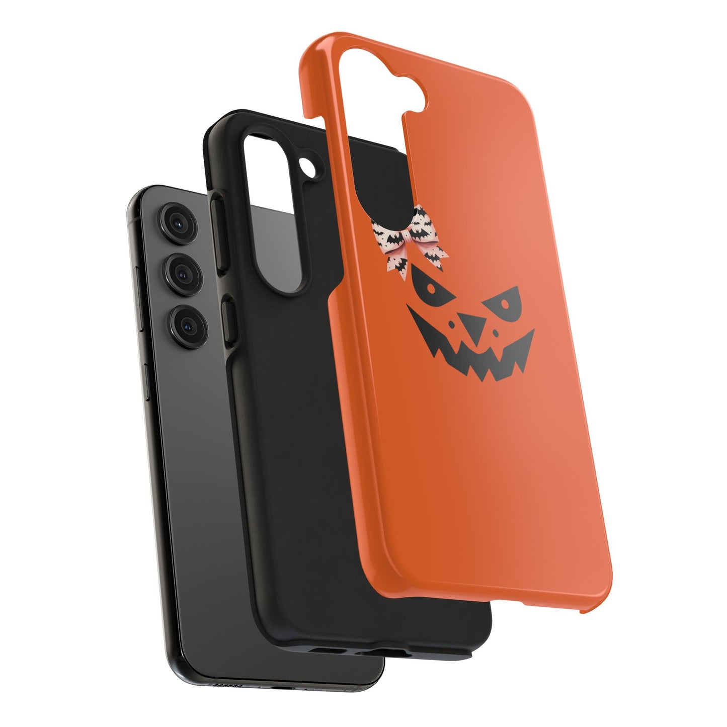 Pumpkin with Bat Bow Tough Phone Cases