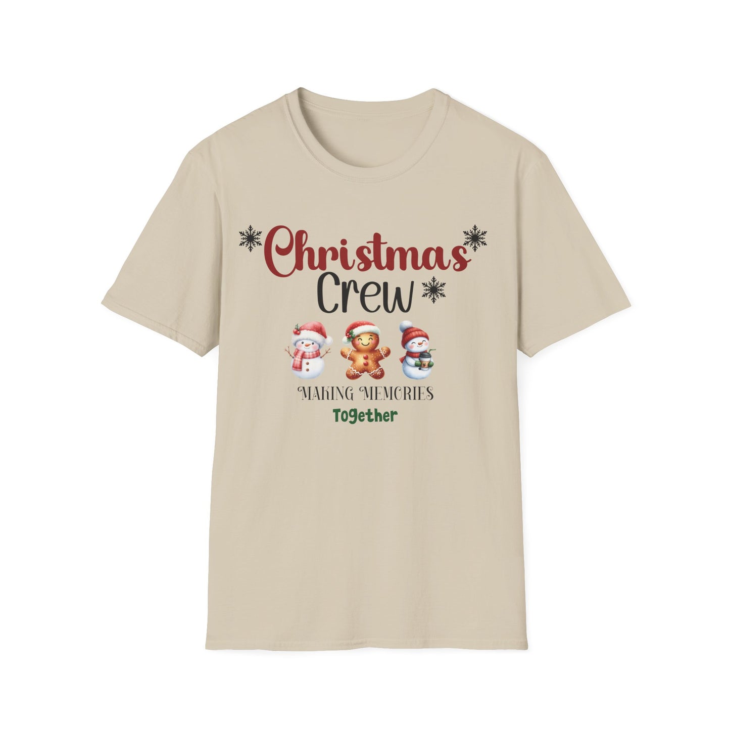 Christmas Crew Snowmen and Gingerbread Kid Unisex Soft-Style T-Shirt – Perfect Holiday Season Tee