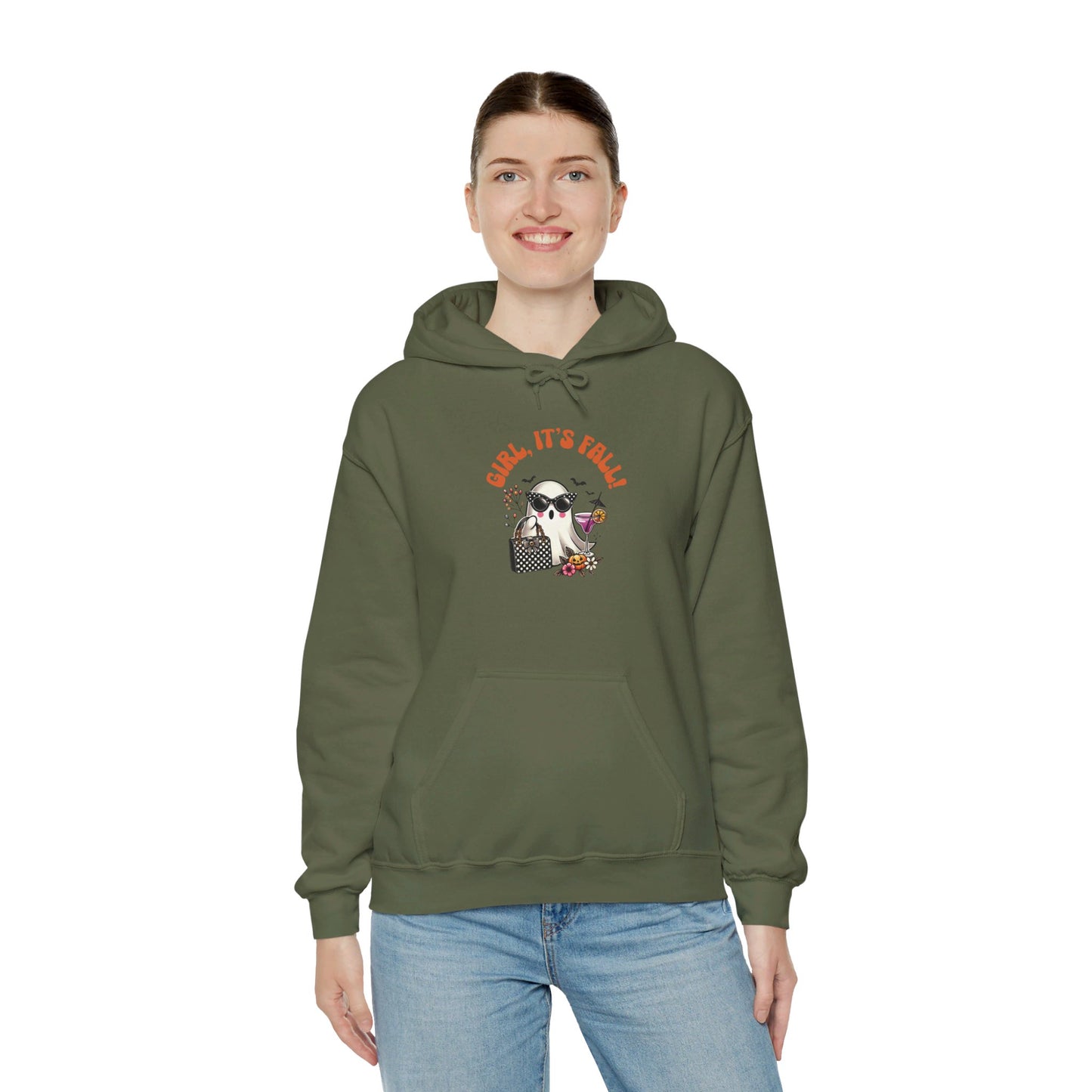 Girl, It's Fall with Purse Heavy Blend™ Hooded Sweatshirt