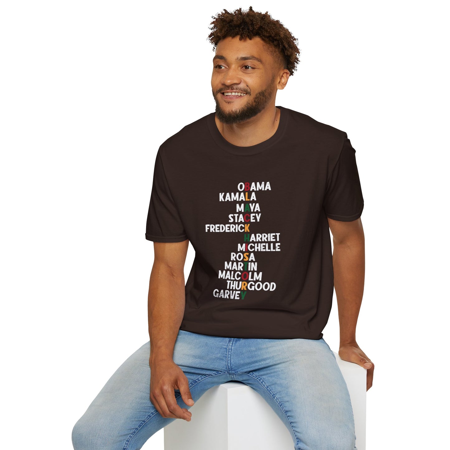 Black History T-Shirt – Celebrating Iconic African American Leaders Unisex Softstyle T-Shirt