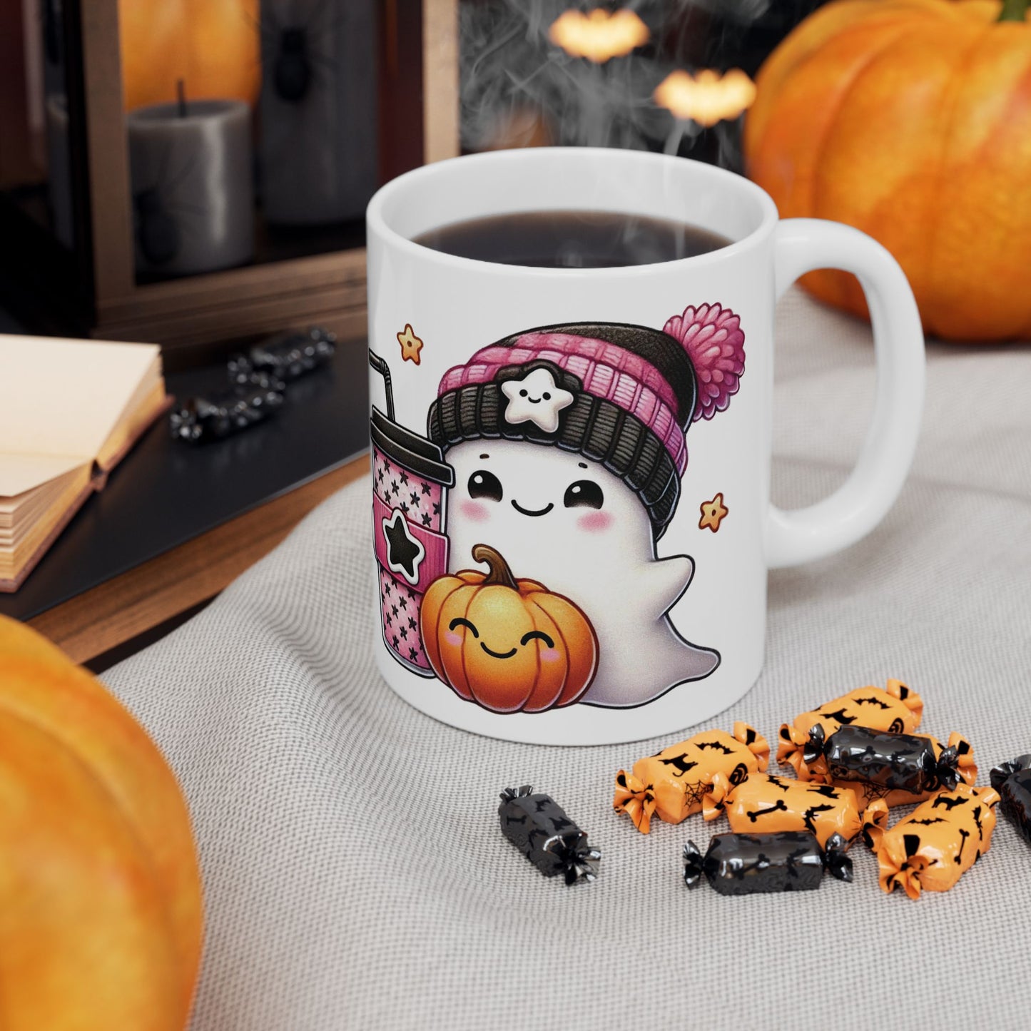 Ghost Coffee Ceramic Mug, (11oz, 15oz)