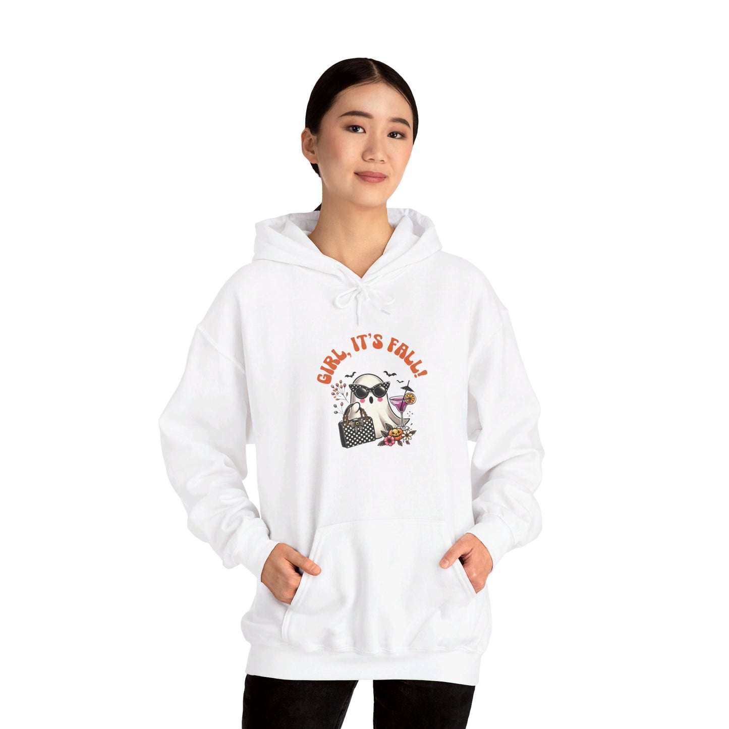 Girl, It's Fall with Purse Heavy Blend™ Hooded Sweatshirt