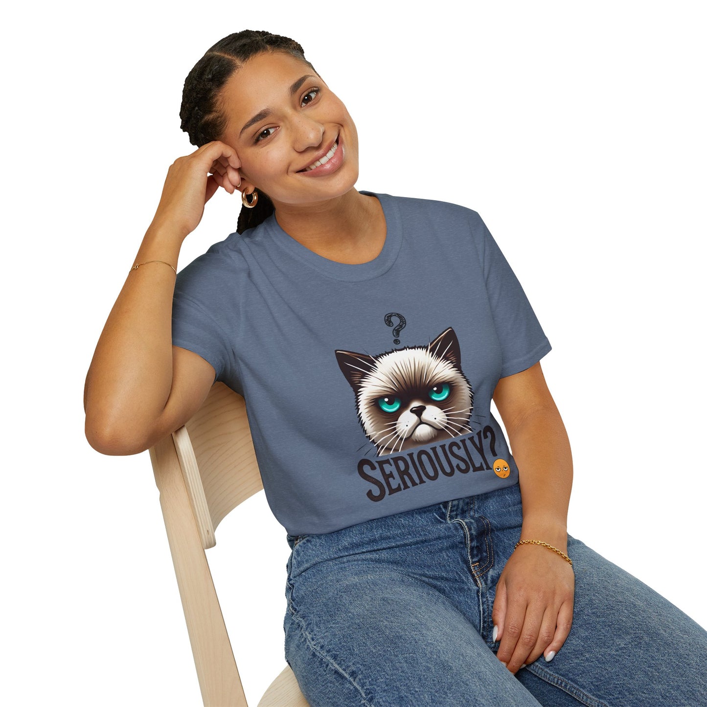 Funny Cat Graphic Unisex Softstyle T-Shirt – Casual & Playful Tee for Everyday Comfort