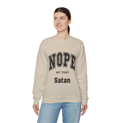 Nope Not Today Satan Unisex Heavy Blend™ Crewneck Sweatshirt