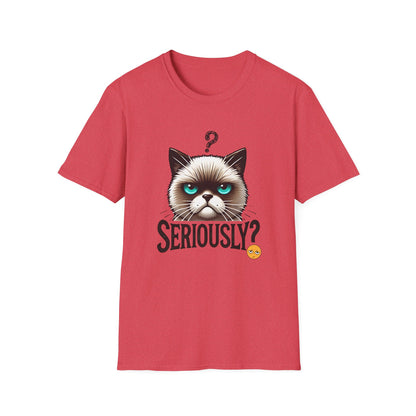 Funny Cat Graphic Unisex Softstyle T-Shirt – Casual & Playful Tee for Everyday Comfort
