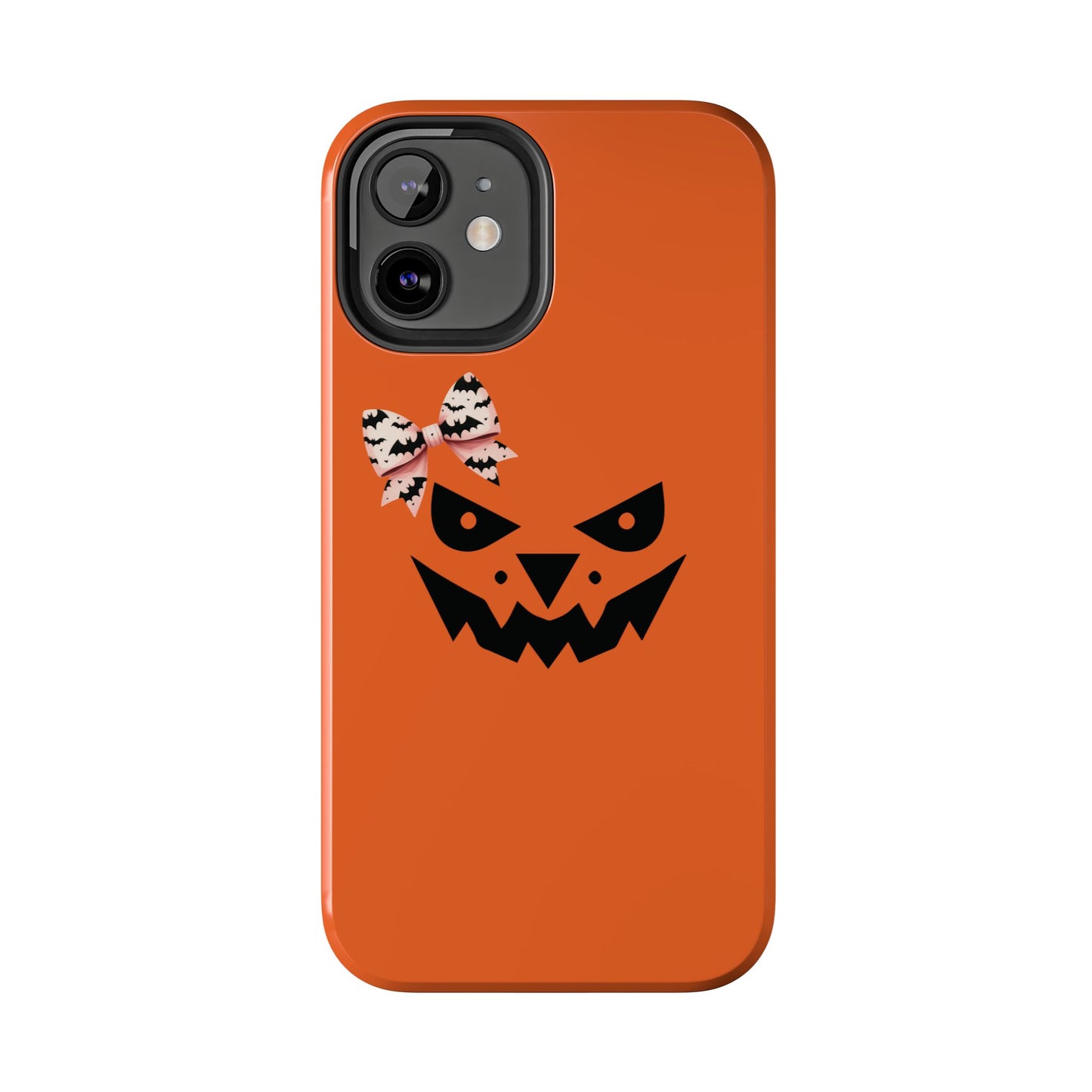 Pumpkin with Bat Bow Tough Phone Cases