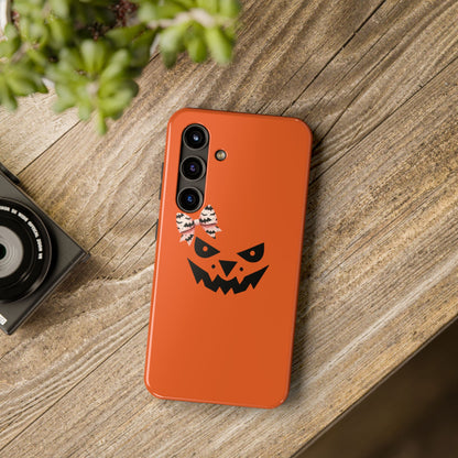 Pumpkin with Bat Bow Tough Phone Cases