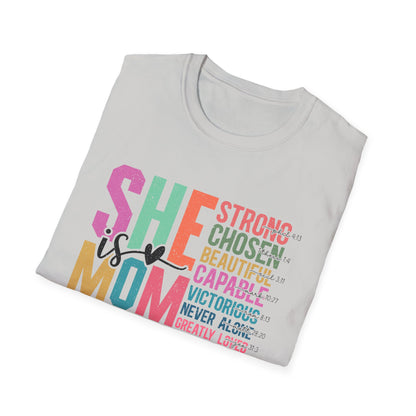 She is Mom Unisex Softstyle T-Shirt