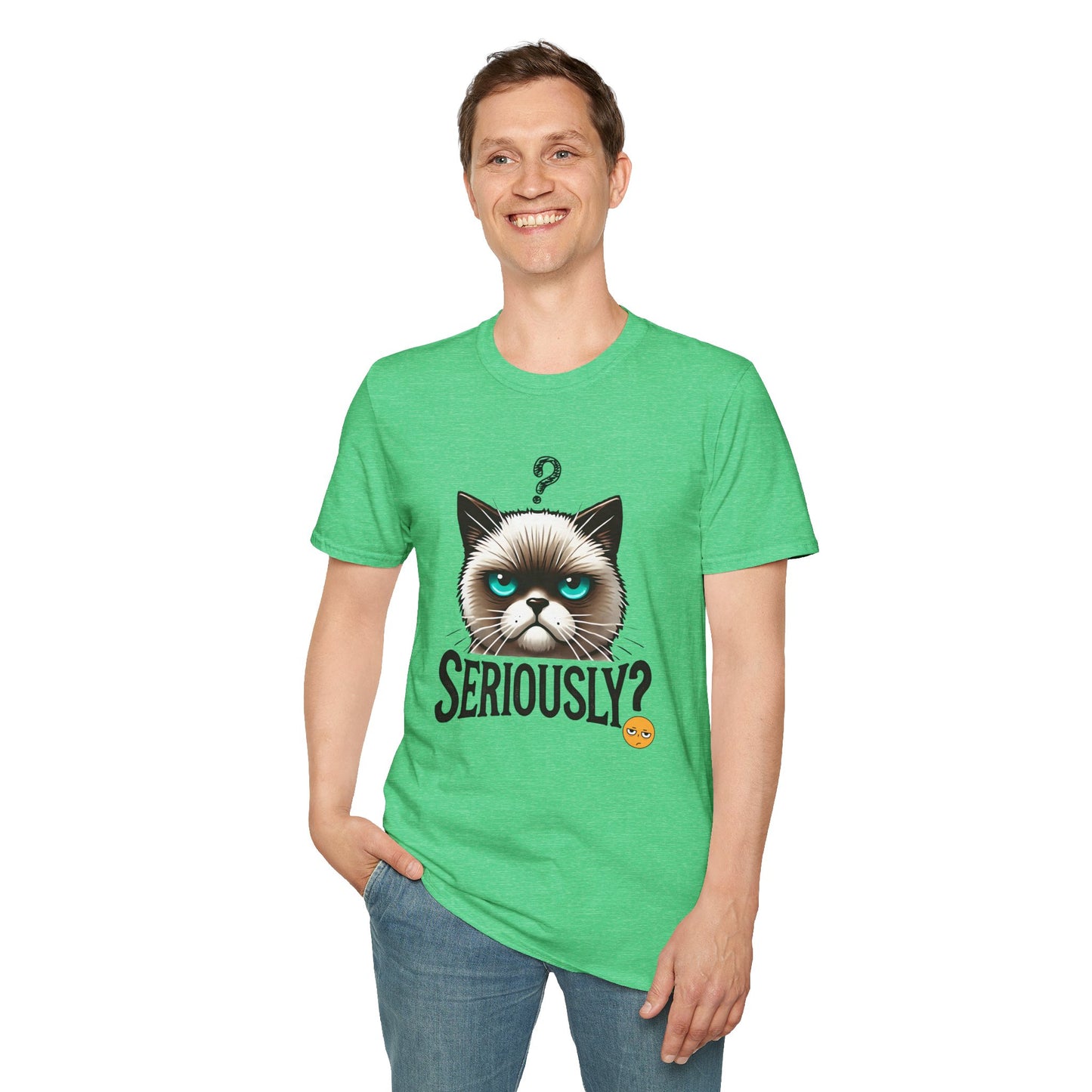 Funny Cat Graphic Unisex Softstyle T-Shirt – Casual & Playful Tee for Everyday Comfort