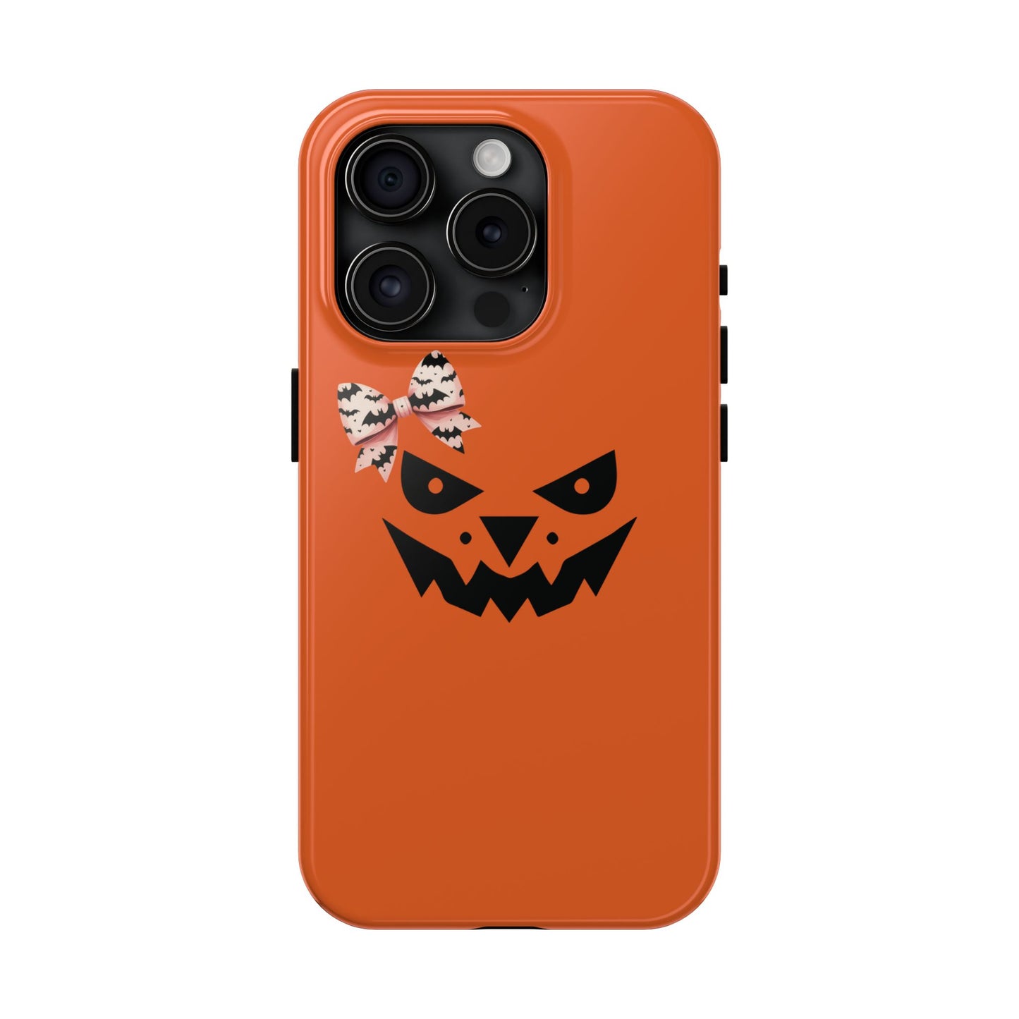 Pumpkin with Bat Bow Tough Phone Cases