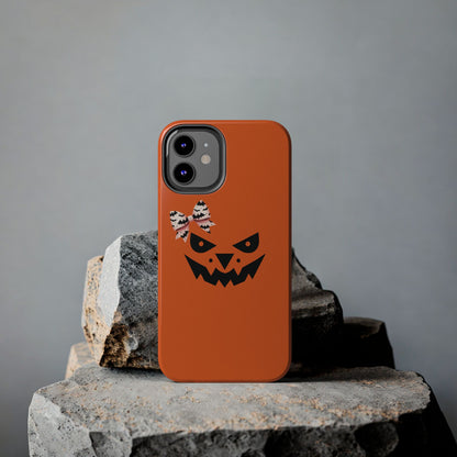 Pumpkin with Bat Bow Tough Phone Cases