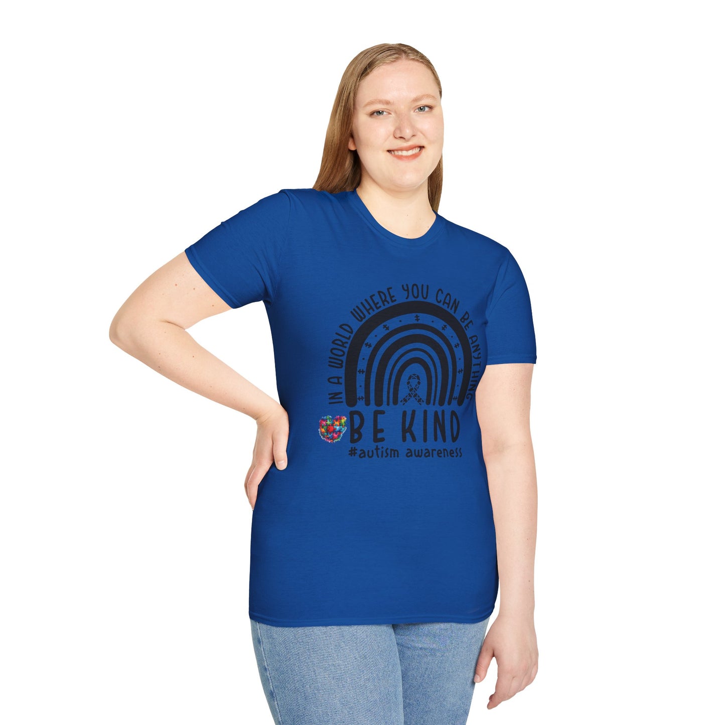 "In a World Where You Can Be Anything, Be Kind" | Autism Speaks Design Unisex Softstyle T-Shirt