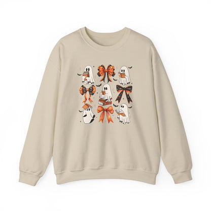 Halloween Ghost and Coquette Bows Heavy Blend™ Crewneck Sweatshirt