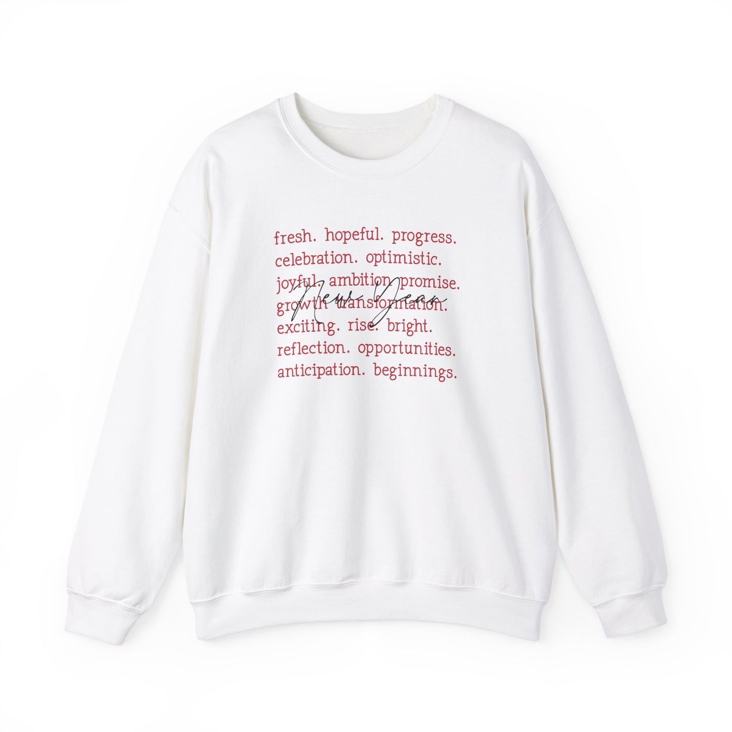 New Year Inspirational Words Sweatshirt – Fresh Start Edition Unisex Heavy Blend™ Crewneck Sweatshirt