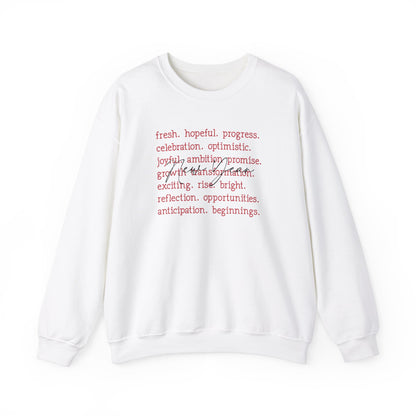 New Year Inspirational Words Sweatshirt – Fresh Start Edition Unisex Heavy Blend™ Crewneck Sweatshirt