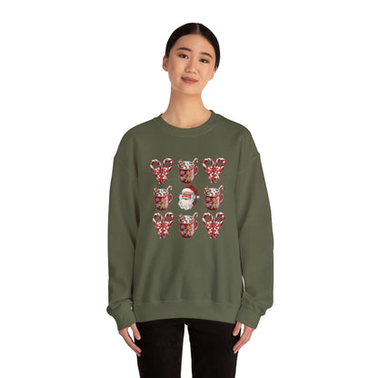 Festive Comfort Santa & Cocoa Holiday Sweatshirt Unisex Heavy Blend™ Crewneck Sweatshirt