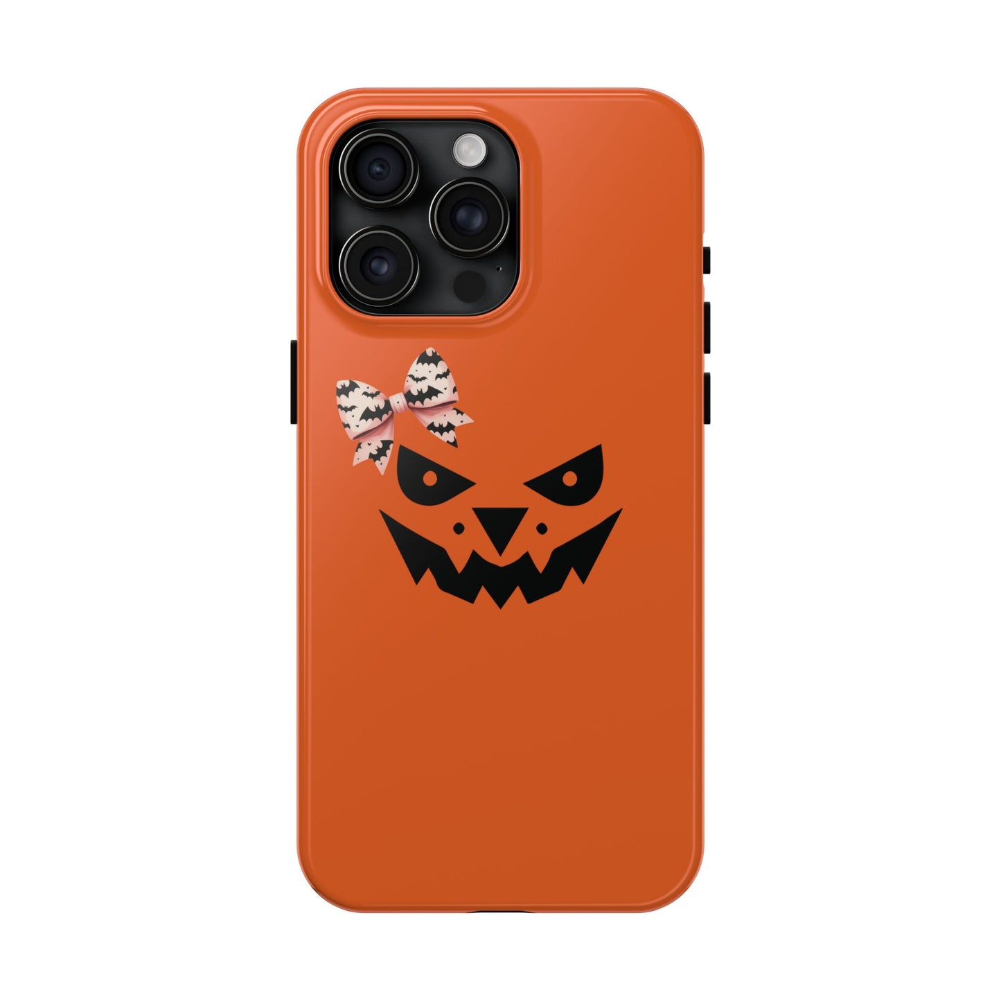 Pumpkin with Bat Bow Tough Phone Cases