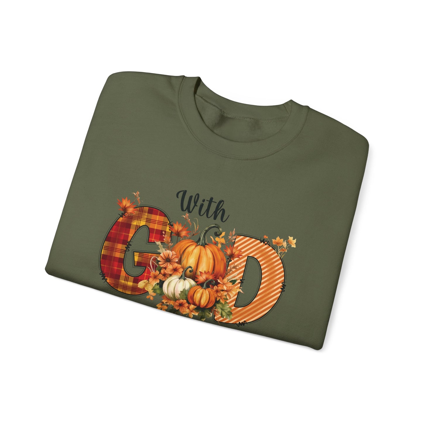 Pumpkin Sweatshirt for Fall with Inspirational Saying