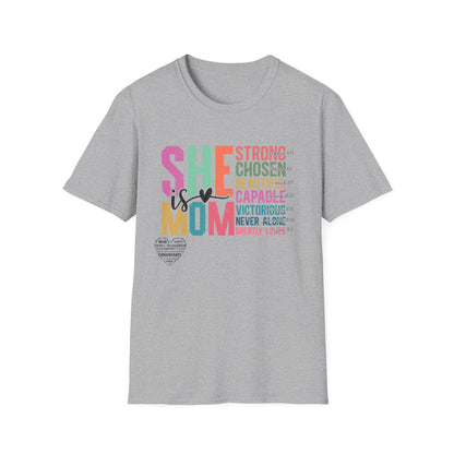 She is Mom Unisex Softstyle T-Shirt