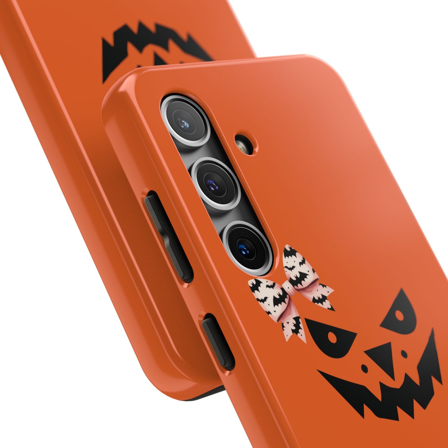 Pumpkin with Bat Bow Tough Phone Cases