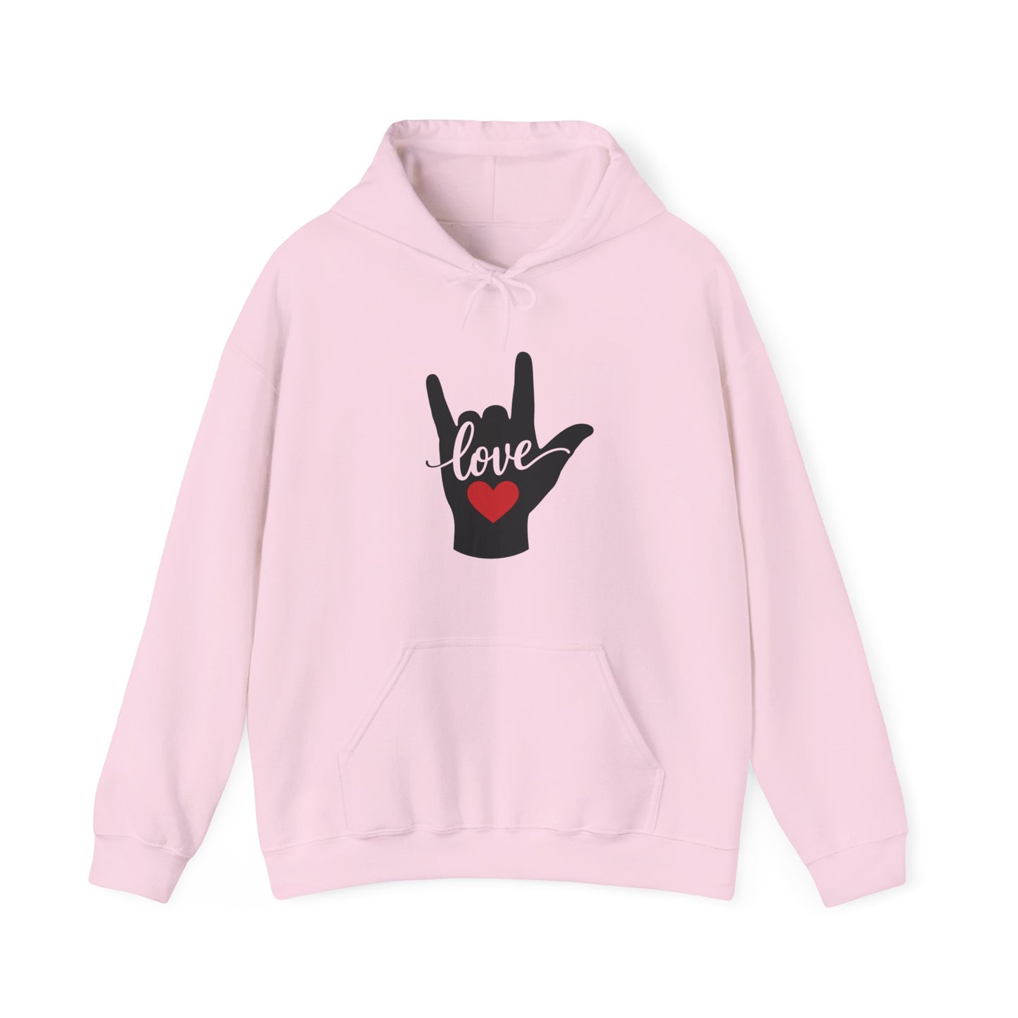 I Love You Sign Language Hoodie | ASL Love Heart Hooded Sweatshirt